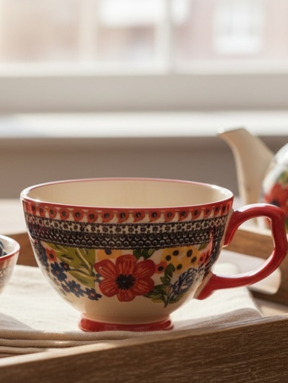 Pioneer Woman Dazzling Dahlias Oversized Soup Mug with Handle